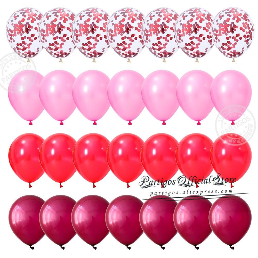 Pcs Inch Mix Red Pink Latex Balloons Heart Confetti Globos Wedding Destinations Valentine's Day Gifts Bride Party Supplies 