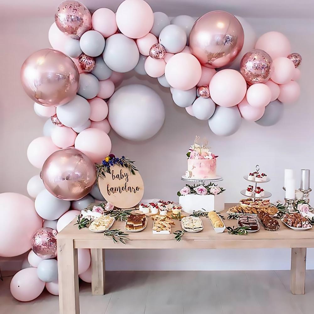 pcs Macaron Balloon Garland Birthday Party Decor Kids Baby Shower Ballon Arch Wedding Globos Oh Wood Wall Sticker Inflatable Decorations