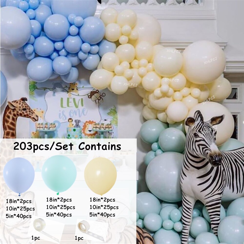 Balloons Garland Arch Kit Blue White Latex Wedding Decor Baby Shower Birthday Party Backgound Globos Supplies Inflatable Decorations