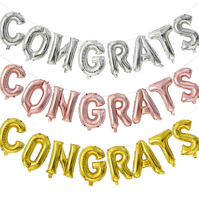 Congrats Graduation Balloons Gold Silver Black Latex Balloon Confetti Ballons Congratulation Grad Party Decoration Supplies 