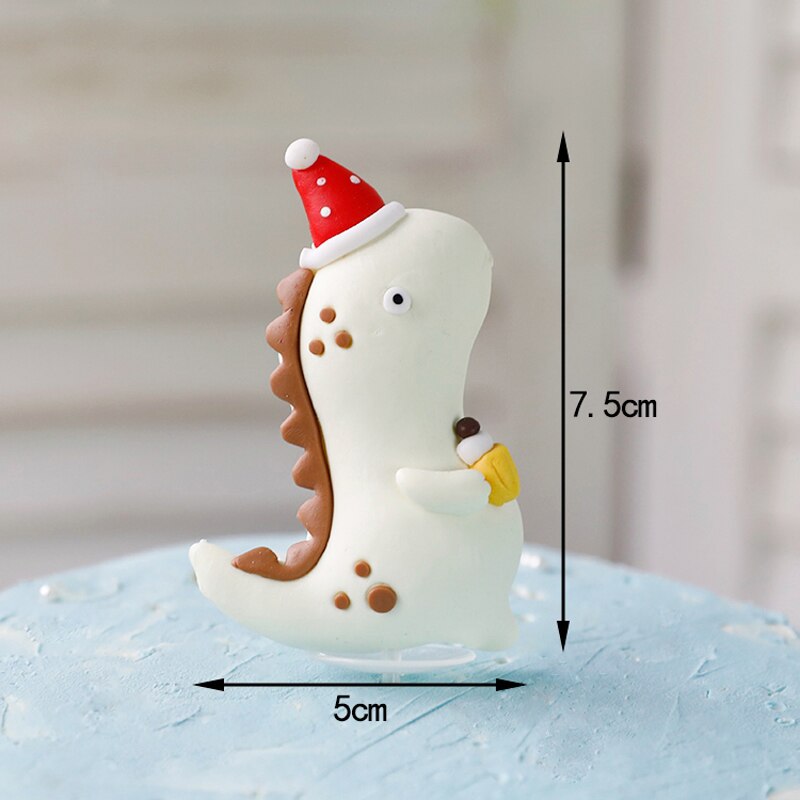 Lovely Cartoon Animal Dinosaur Cake Topper Dessert Decoration Boy Baby Like Happy Birthday Party Cupcake Supplies Flags Gift 