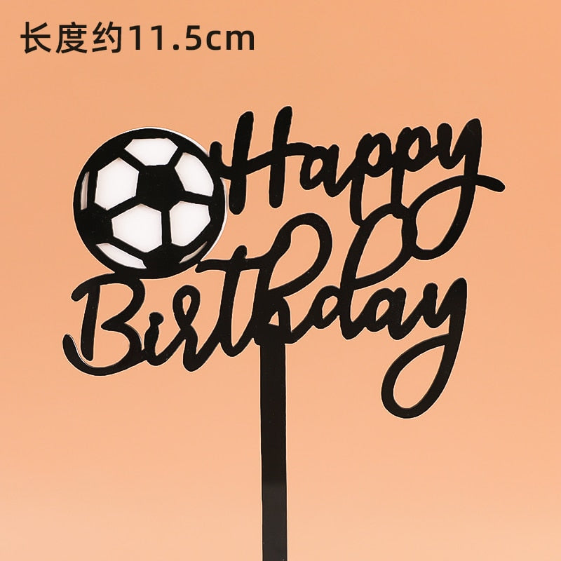 Football Basketball Theme Cupcake Topper Boy Happy Birthday Party Soccer Cake Baking Decoration Supplies 