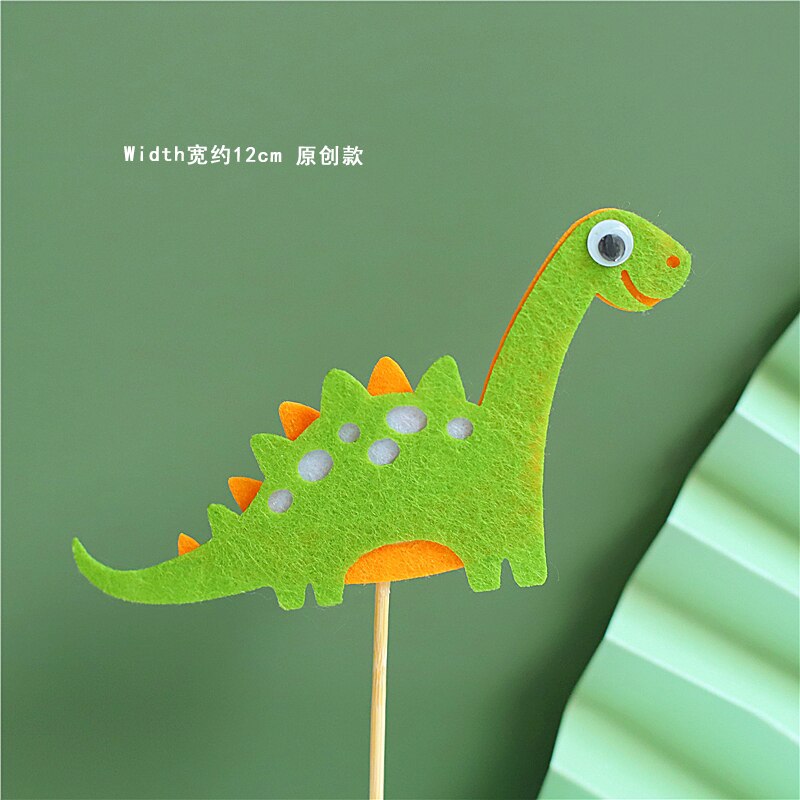 Cartoon Baby Dinosaur Cake Topper Jungle Safari Birthday Party Decor Boy Animals Jurassic World 