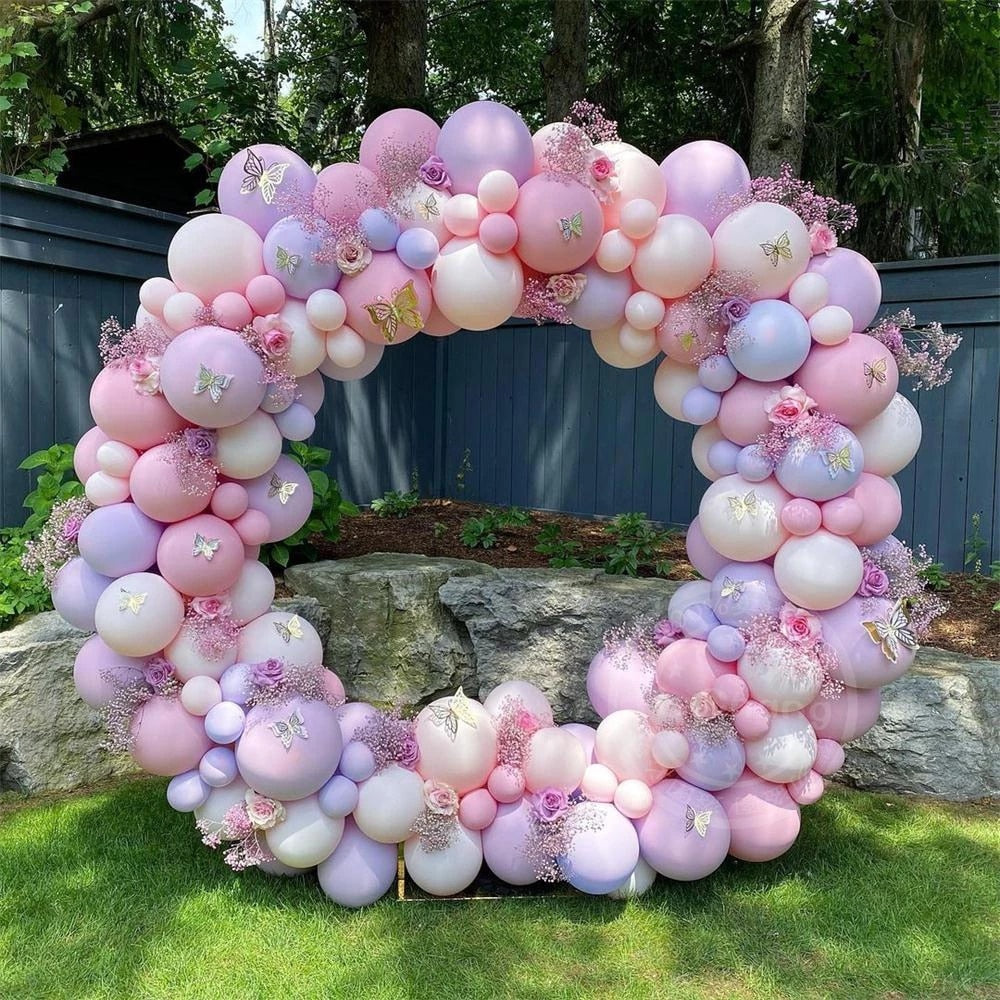 pcs Macaron Pink Purple Orange Balloon Garland Butterfly Arch Wedding Valentine's Baby Shower Birthday Party Background Decor Inflatable Decorations