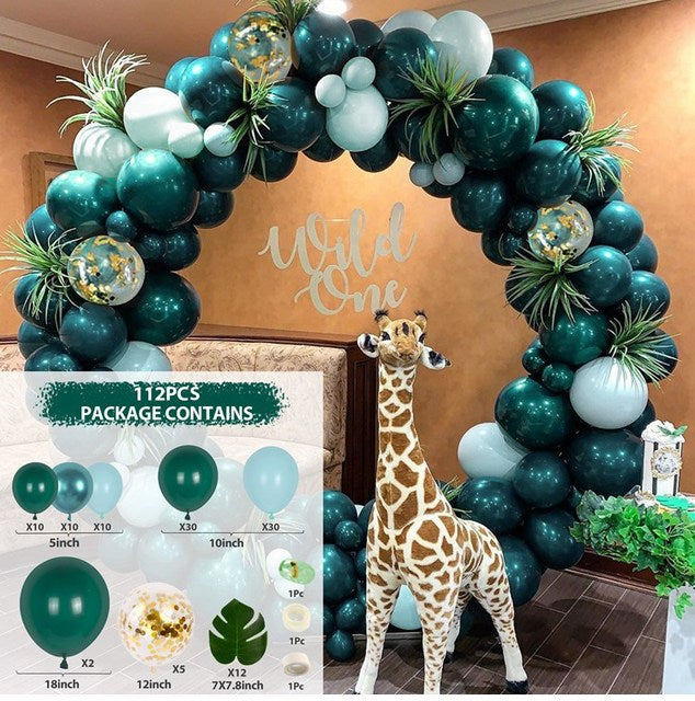 Green Macaron Metal Balloon Garland Arch Kit Wedding Birthday Party Decorations Confetti Latex Balloons Kids Baby Shower Inflatable