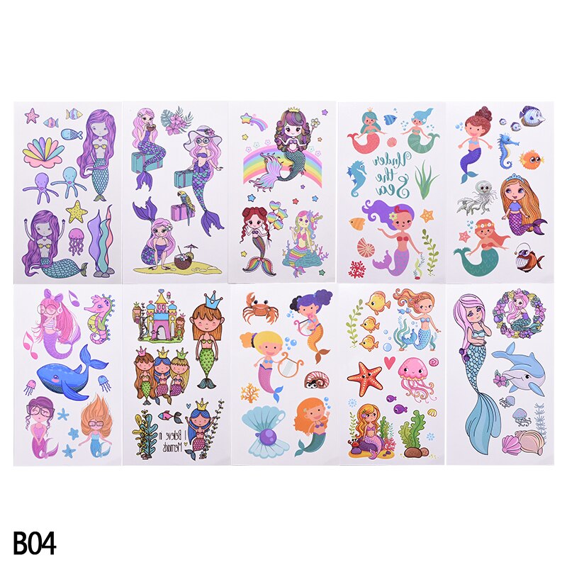 Children Cute Cartoon Animal unicornTemporary Tattoo Stickers Baby Shower Kids Body Makeup Sticker Tattoos 