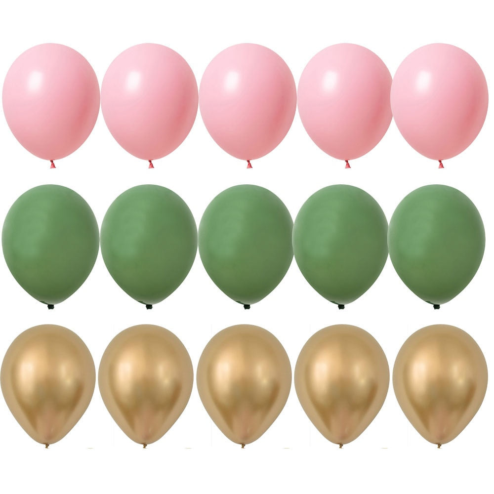 PCS inch Balloon Kit Retro Green White Gold Balls Birthday Wedding Anniversary Jungle Summer Party Decor Home Supplies 