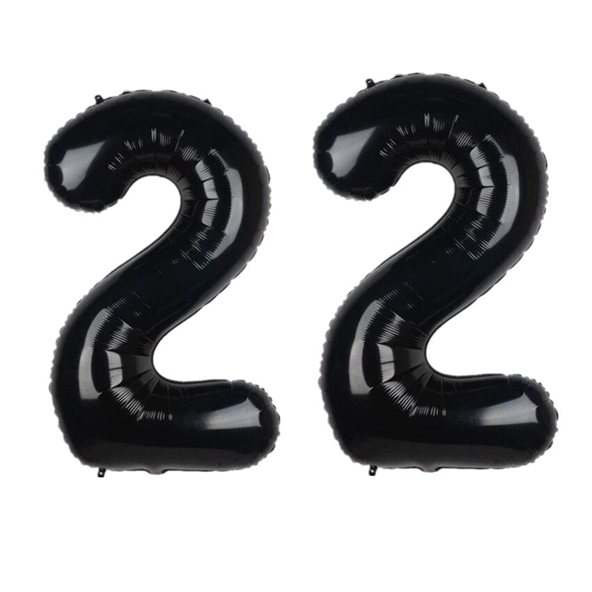 pcs inch Black Number Balloons Digit Foil Balloon Kids Adult Birthday Party Decorations Globos Anniversary Balaos 