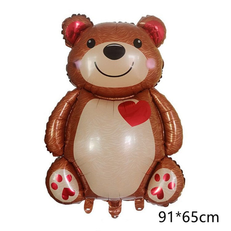 Love Heart Bear Foil Balloons cm Happy Birthday Valentine’s Day Party Decor Air Helium Globos Wedding Decorations Kids Toys 