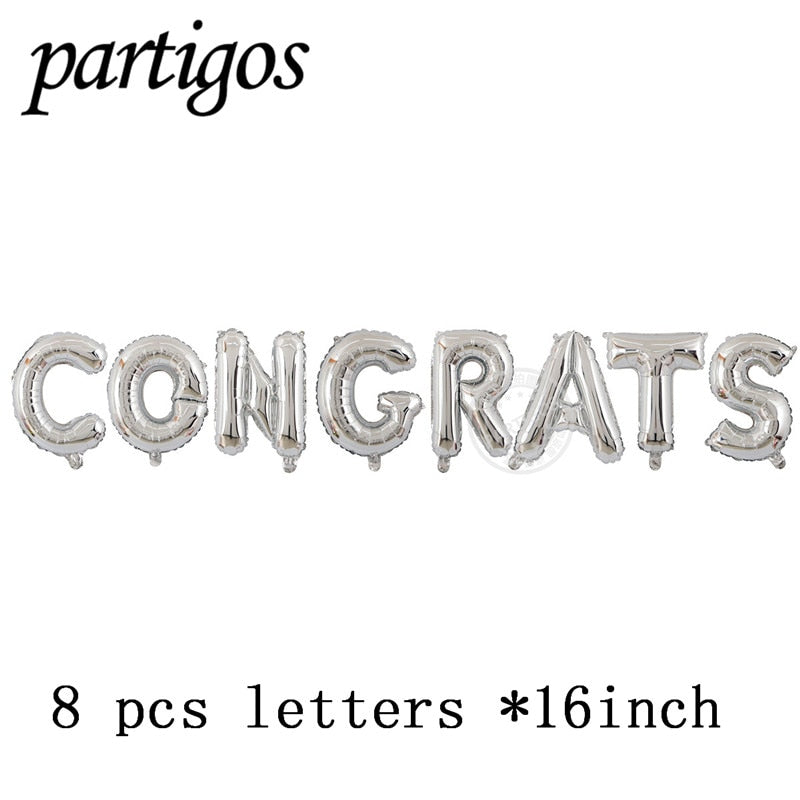 New set inch Congratulations Congrats ballons letters Foil Balloons birthday Party Decor Wedding anniversary graduation decor 