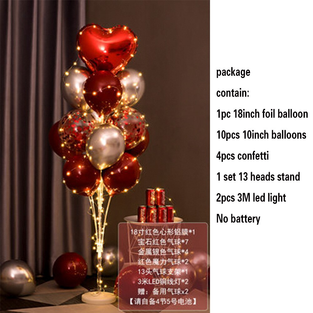 Table Balloons Stand Kit String Light Centerpiece Balloon Birthday Baby Shower Christmas Party Decorations 