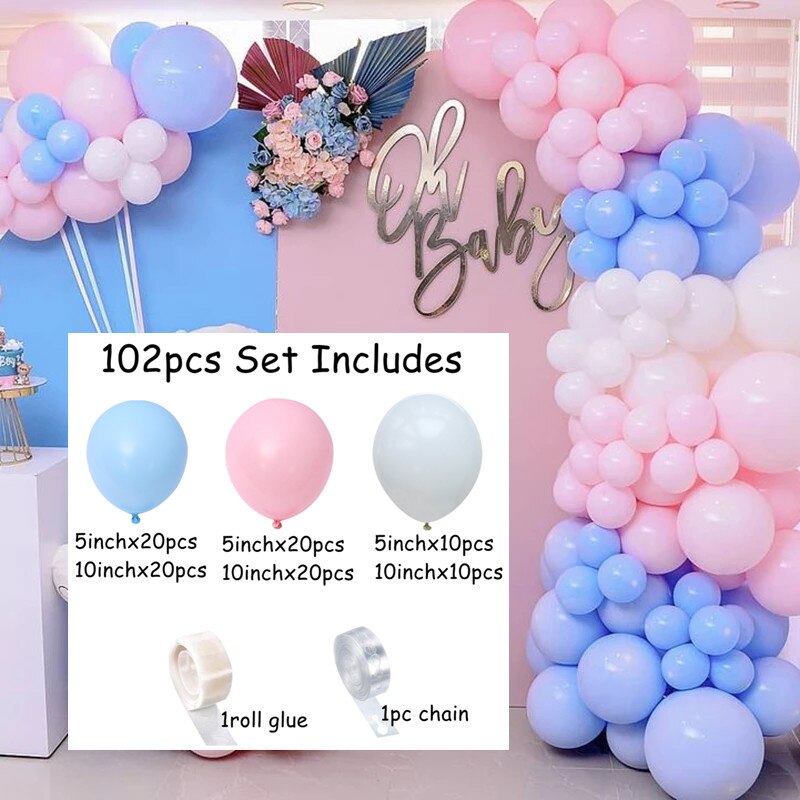 146/102pcs Pink Blue Balloon Garland Macaron Pastel Balloons Air Globos Birthday Party Wedding Baby Shower Decorations PartyDecorHQ