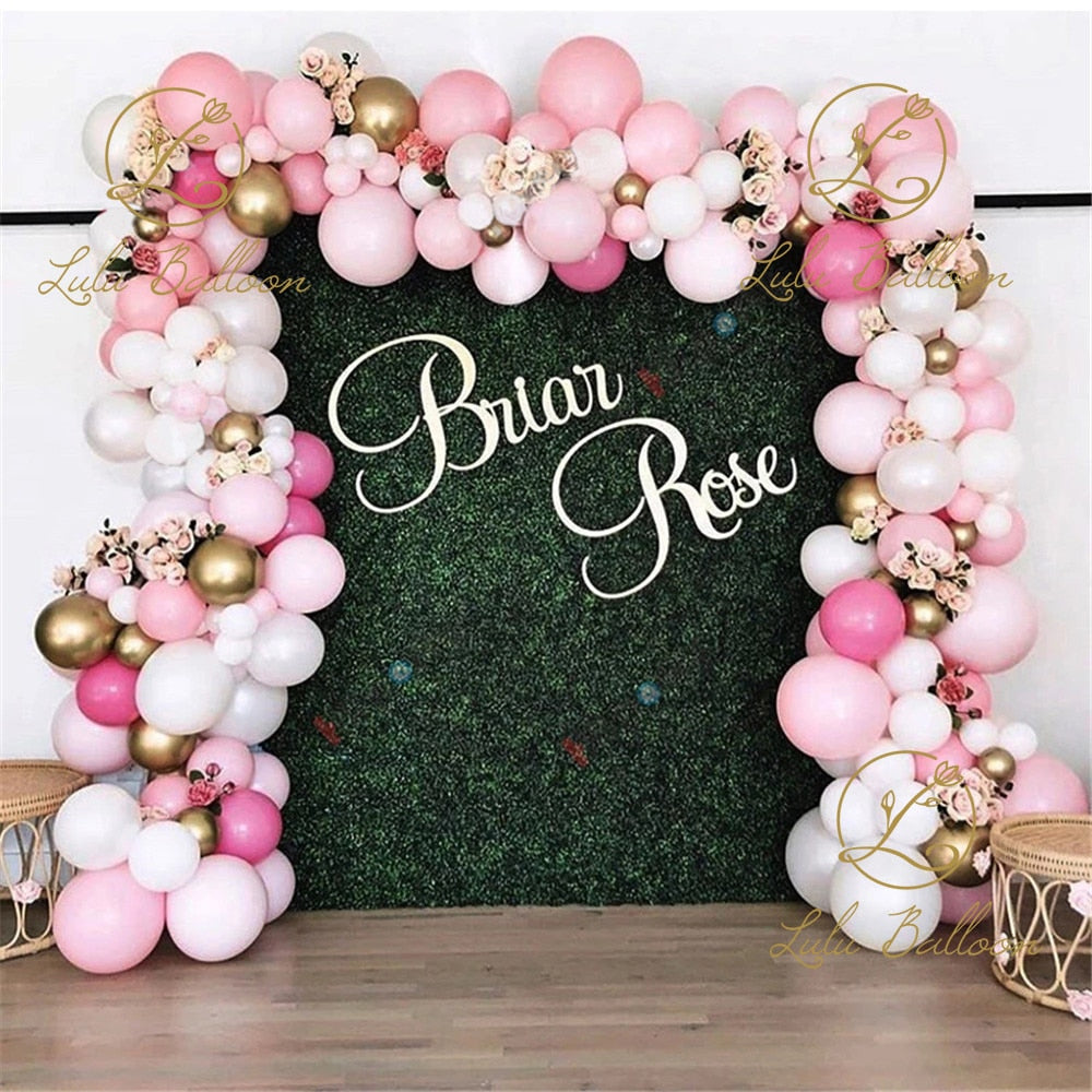 PCS Rose Pink Balloon Garland Arch Kit Chrome Gold Globos Baby Shower Valentine's Day Wedding Kid Birthday Decorations Inflatable Party