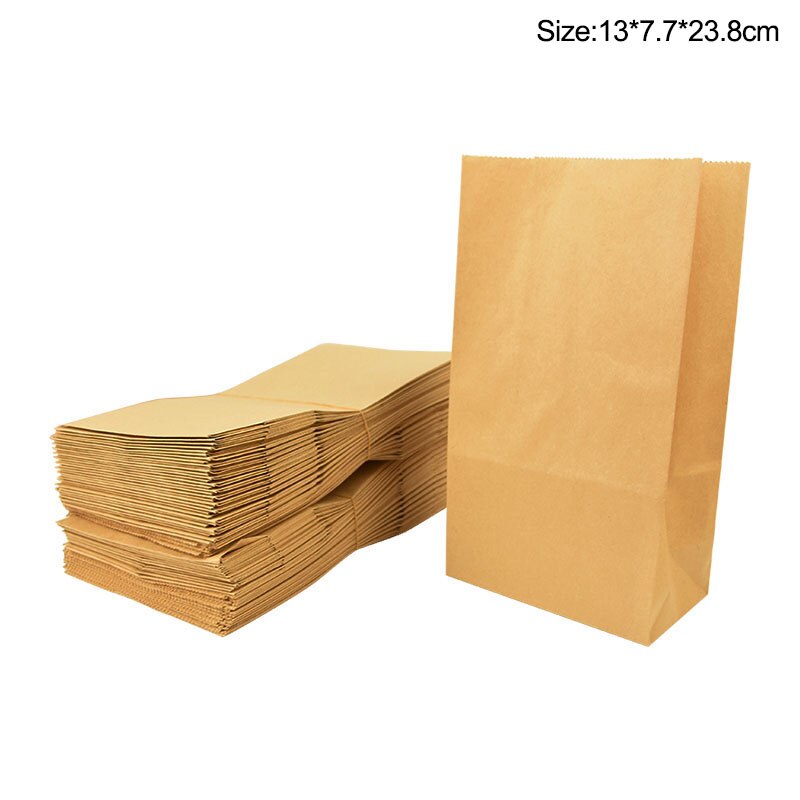 pcs Fine Kraft Paper Bag Gift Biscuit Candy Food Cookie Bread Seen Snack Baking Environmentally Dry Packaging Bags 