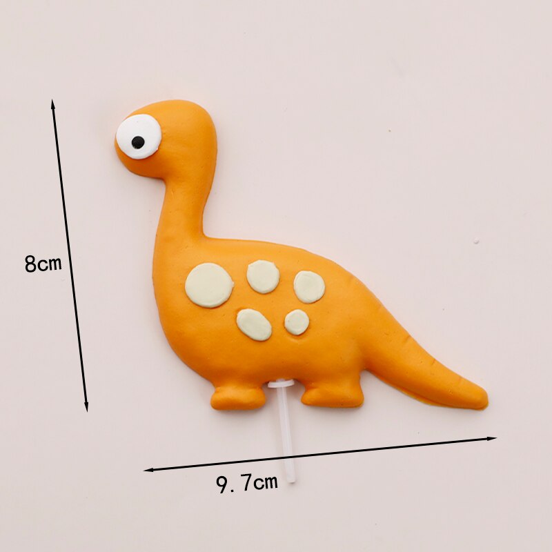 Lovely Cartoon Animal Dinosaur Cake Topper Dessert Decoration Boy Baby Like Happy Birthday Party Cupcake Supplies Flags Gift 