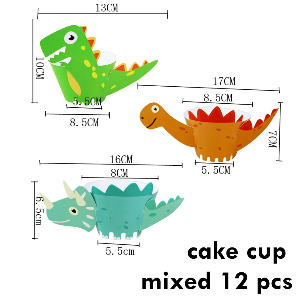 Dinosaur Theme Party Tableware Set Disposable Paper Cup Plate Tablecloth Cake Topper Happy st Birthday Supplies boys 