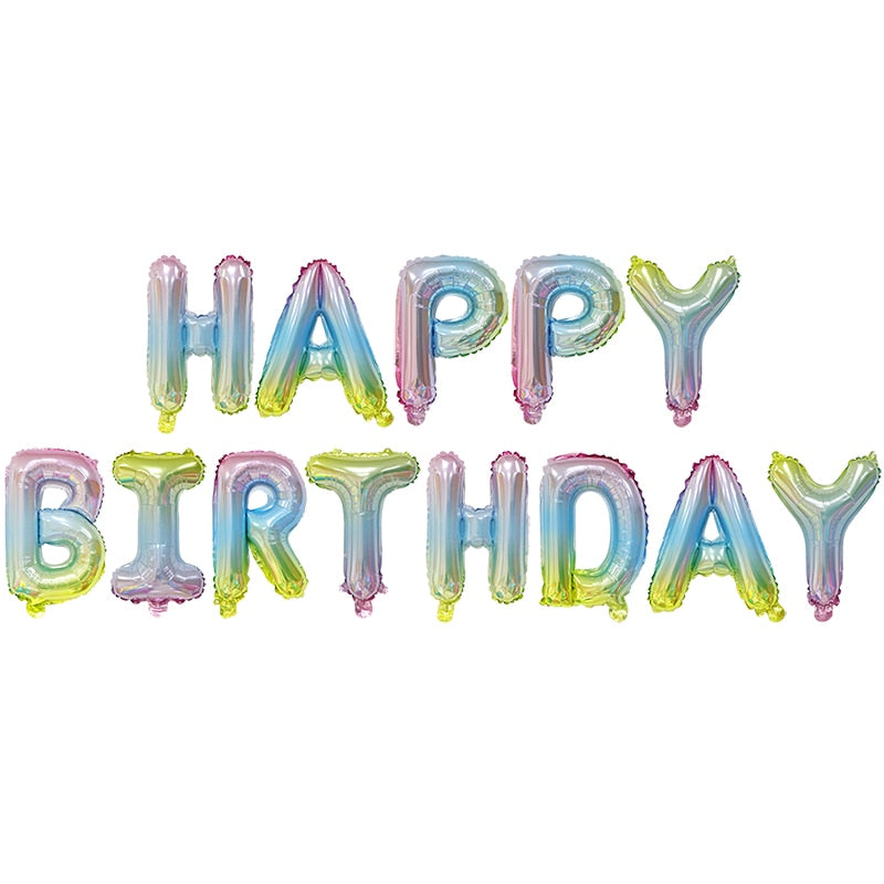 Happy Birthday Banner Mylar Foil Letters Inflatable Party Decor Event Decorations Kids Adults 