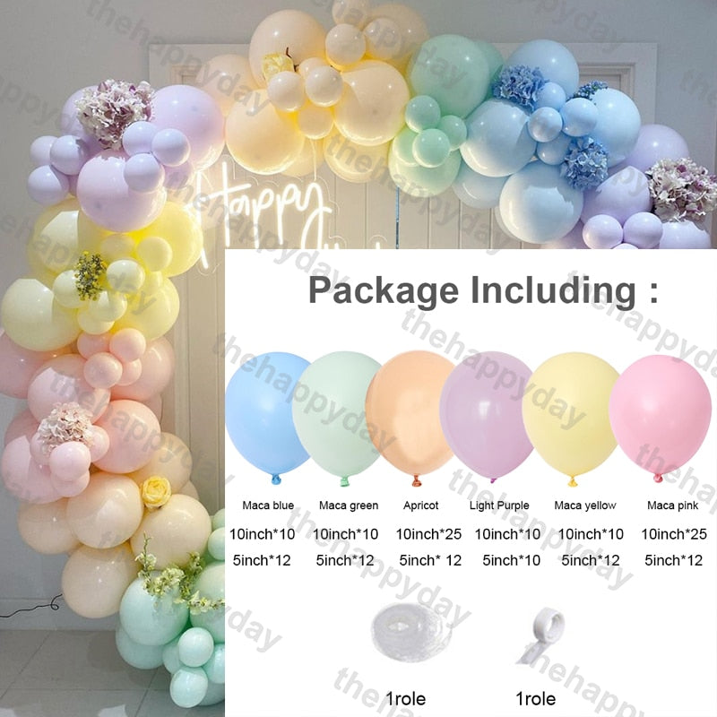 Pcs Macaron Balloons Garland Kit Pastel Balloon Arch Rainbow Chain Birthday Baby Shower Wedding Party Decor Inflatable Decorations