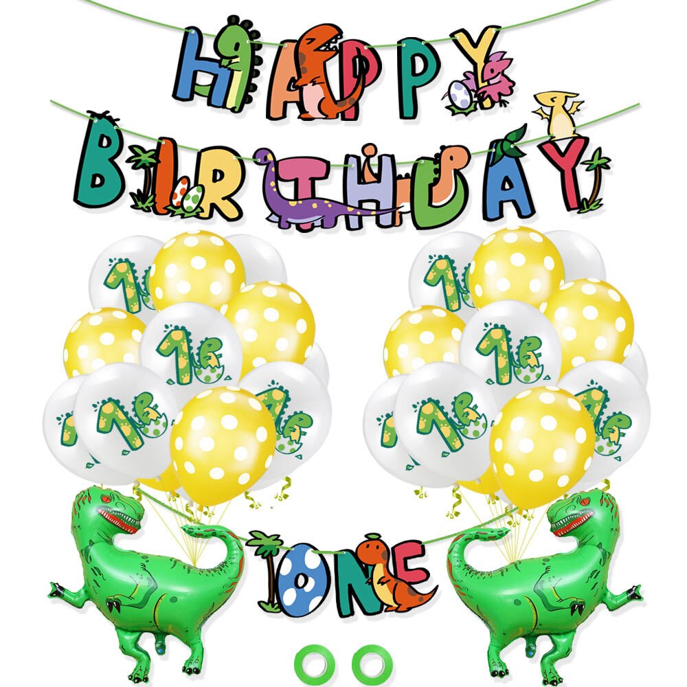 Dinosaur Theme Party Balloon Set Happy Birthday Banner Foil Balloons Boy Girl st Decoration 