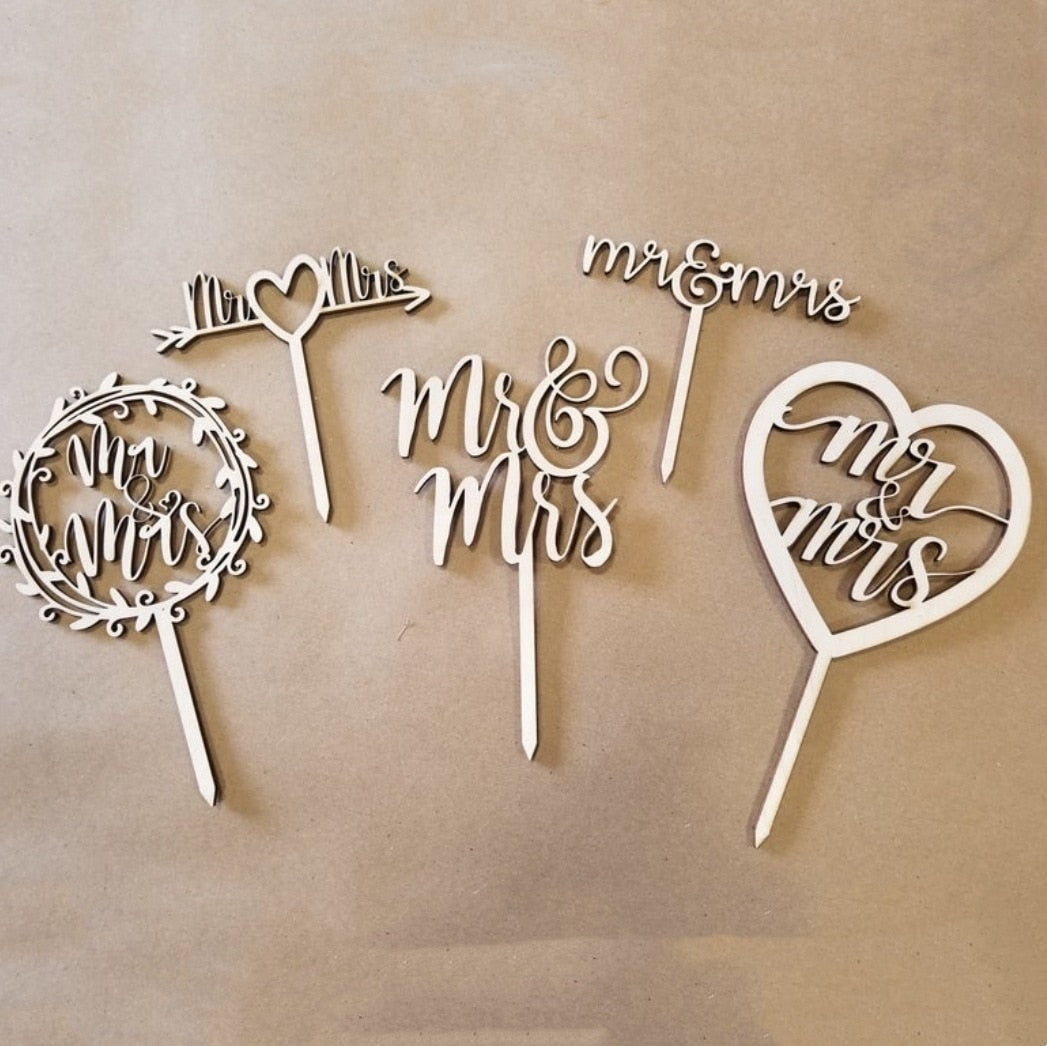 INS New Gold Mr&Mrs Wedding Acrylic Cake Toppers Flower Always Valentine's Day Party Decorations 