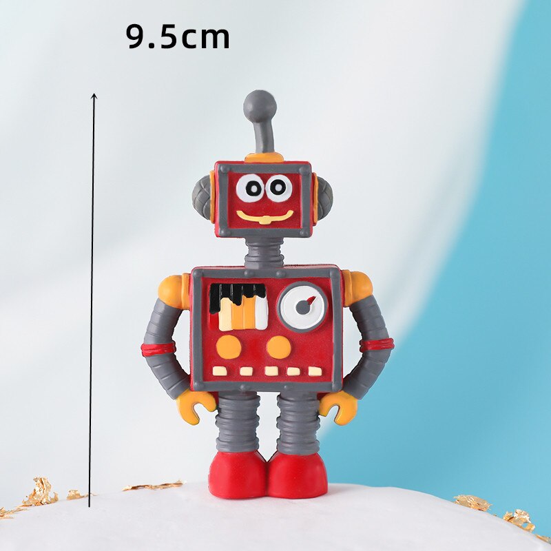 Cake Topper Baking  Punk City Mechanical Gear Birthday Card Plug-in Steam Robot Soft Pottery Doll Cake Decoration Party Supplies PartyDecorHQ