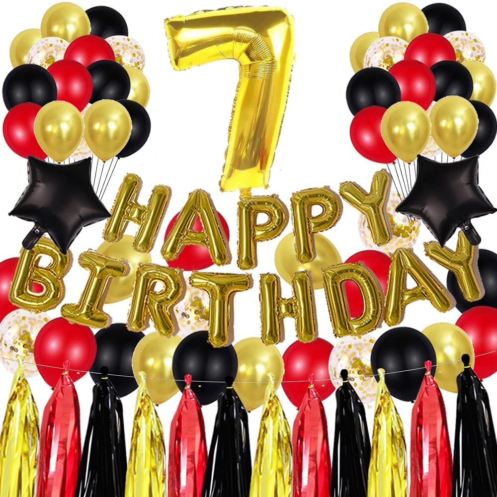 pcs Golden th Birthday Party Decorations inch Letter Balloons Banner Tassels Garland Number Latex Balloon Inflatable