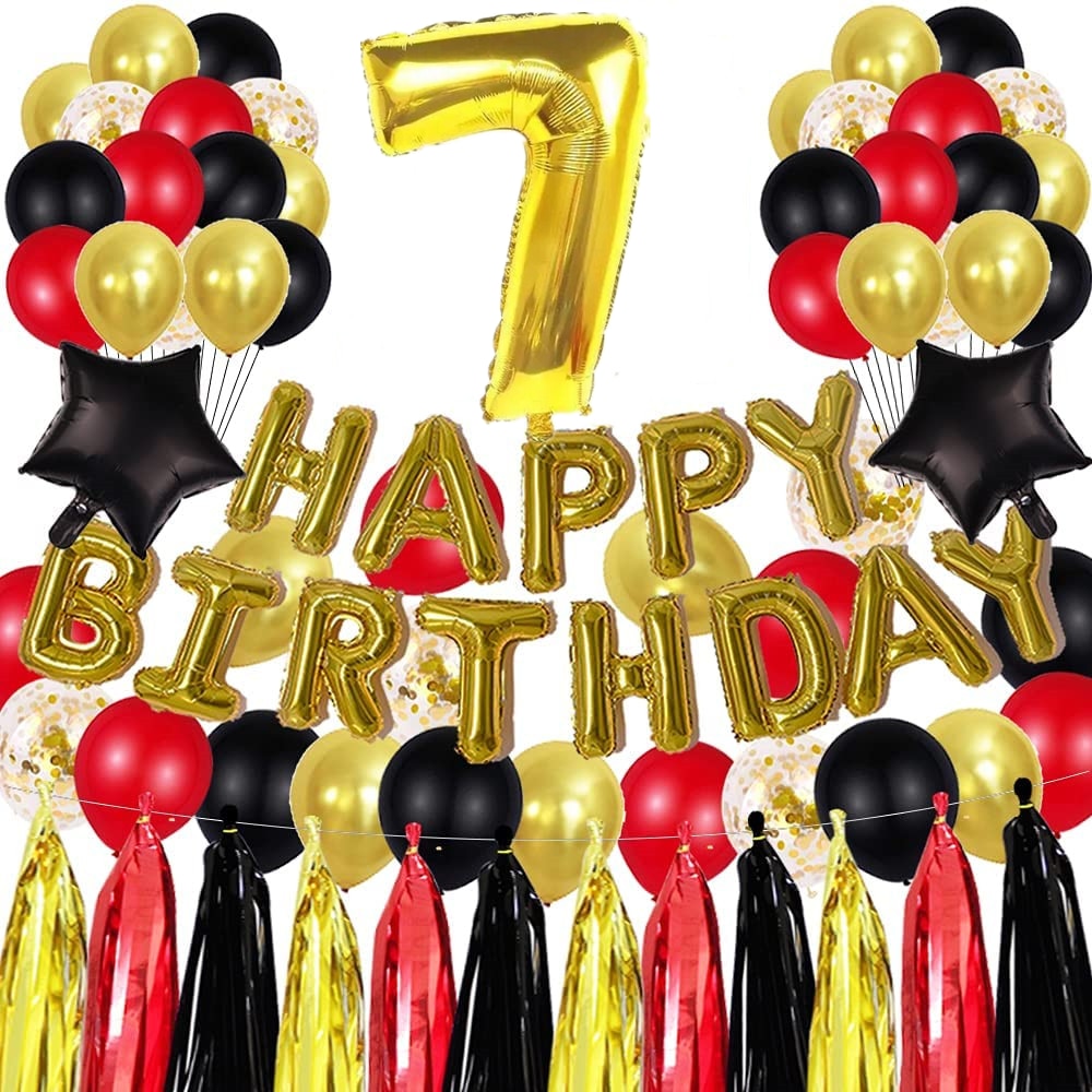 pcs Golden th Birthday Party Decorations inch Letter Balloons Banner Tassels Garland Number Latex Balloon 