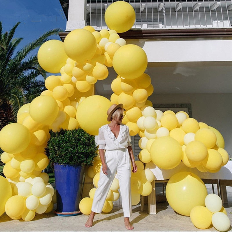 '' Matte Pure Yellow Balloons Wedding Birthday Party Latex Decoration Kid Adult Ballon Baby Shower Globos 