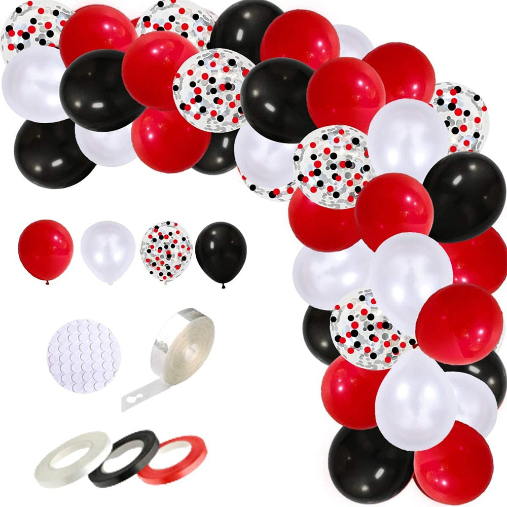 pcs/lot Circus Birthday Balloons Arch Garland Kit Black Red White Confetti Party Decoration Inflatable Decorations