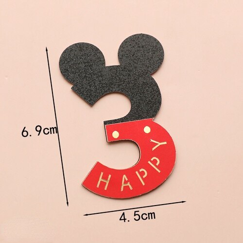 Creative Baby Happy Birthday Cute Mice Ear Number Cake Topper for Kids Birthday Party Cake Decorating Supplies Baby Shower PartyDecorHQ