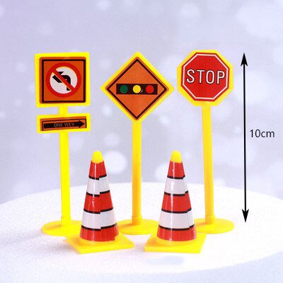 Boys Engineering Vehicle Cake Decor Digging Machine Toppers Crane Decors Happy Birthday Party Toys Gift 