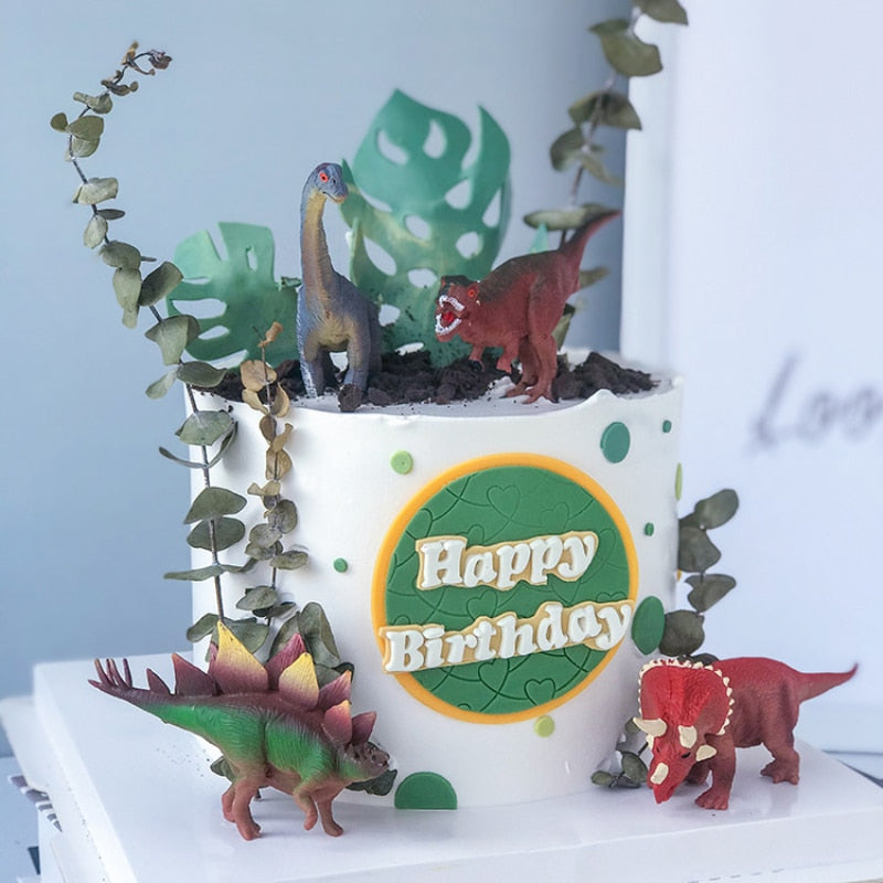 pcs Birthday Dinosaur Cake Decor Jungle Jurassic Topper Dinosaurs Baby Shower Safari Party Decorations Supplies 