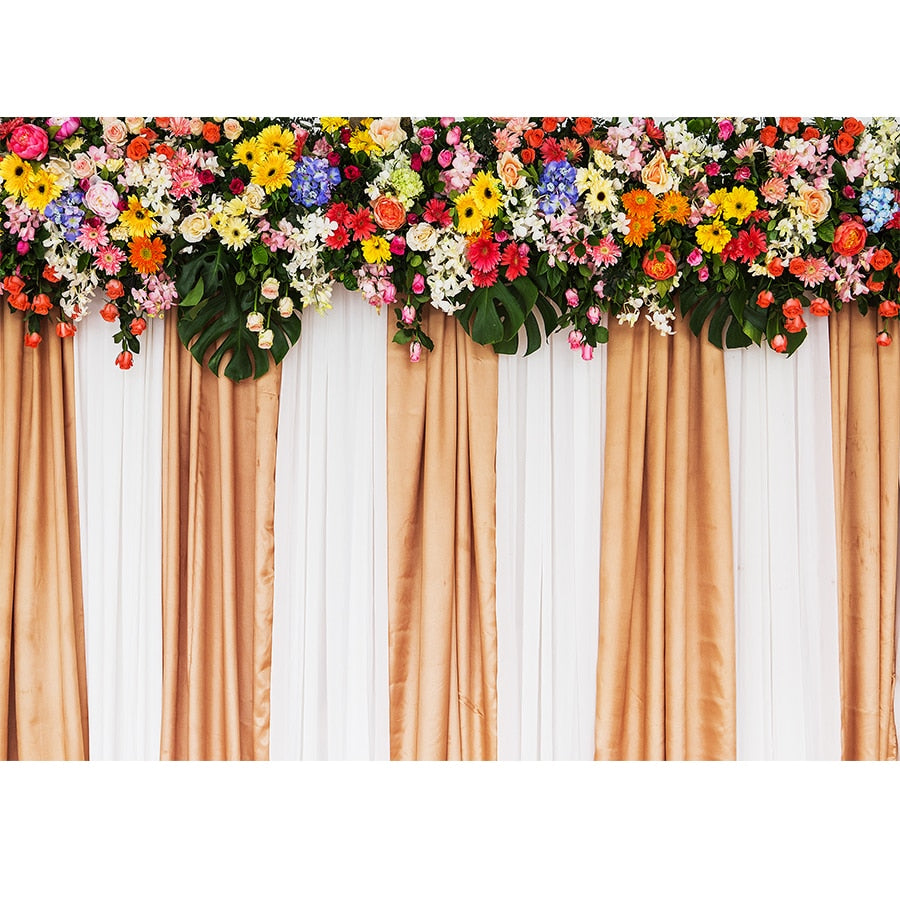 Wedding Flower Curtain Blossom Floral Garland Wall Party Decoration Backdrop Photocall Photography Backgrounds Photo Studio Inflatable Decorations