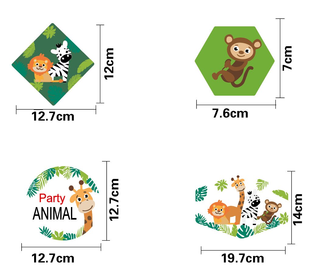 PVC Zoo Cartoon Animal Spiral Ornament Party Decoration Hanging Swirls Kids Birthday Classroom Home Pendant Supplies 