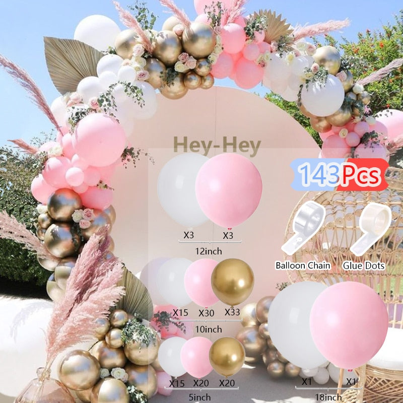 Balloon Arch Set Pink Blue White Confetti Garland Wedding Baby Baptism Shower Birthday Party Balloons Decoration Inflatable Decorations