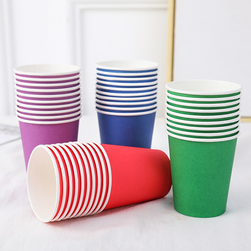 pcs Disposable Paper Cup Pink White Black Drinks Wine Clear Cups Wedding Birthday Party Decoration Home Festival Supplies 