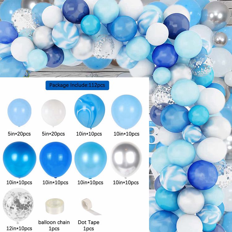 Blue Macaron Balloon Garland Arch Kit Birthday Party Decor Foil Latex Ballon Wedding Baby Shower Kids Baloon Inflatable Decorations