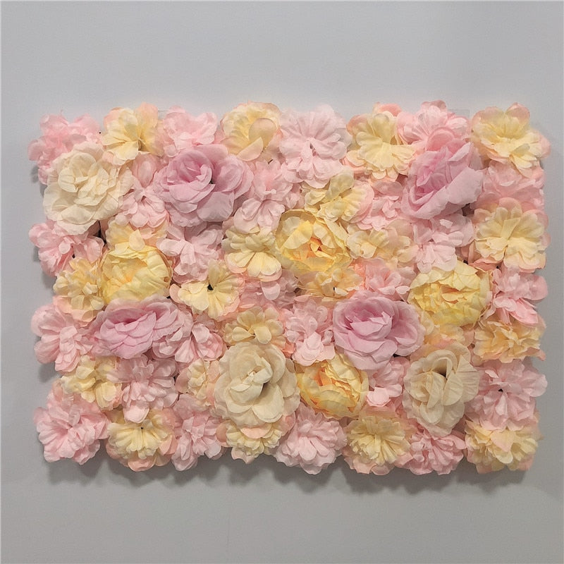 LINMAN cm Rose Artificial Flower Wall Panel Decor Backdrop Wedding Party Event Birthday Shop Scene Layout Customizable 