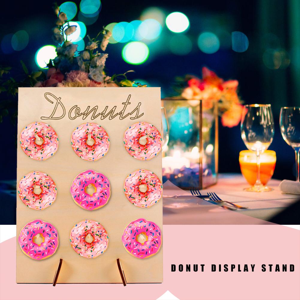 Wooden Donut Holder Wedding Birthday Party Doughnuts Dessert Display Stand Home Party Tableware Donuts Decoration Racks New PartyDecorHQ