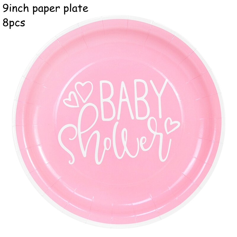 Baby Shower Disposable Tableware Pink Blue Boy Girl Paper Plate Cup Napkin Gender Reveal Birthday Party Table Decorations 