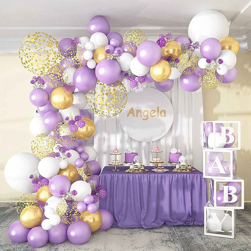 pcs Purple Balloon Stand Arch Mariage Kit Garland Wedding Decoration Macaron Globos Happy Birthday Party Baby Shower Decor Inflatable Decorations