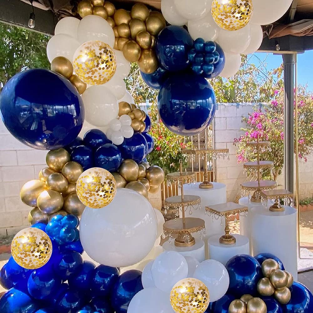 pcs Navy Blue Gold Balloons Garland Kit Birthday Party Baby Shower Wedding Graduation Class Prom Decorations Inflatable