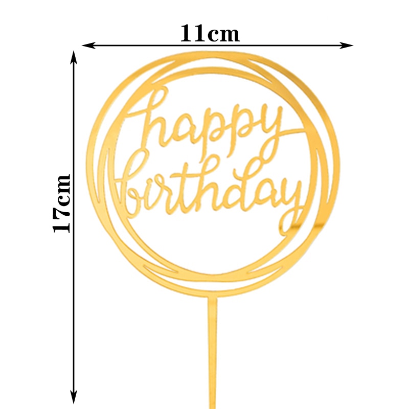 Happy Birthday Cake Topper Acrylic Letter Toppers Party Supplies Black Decorations Boy Designs 