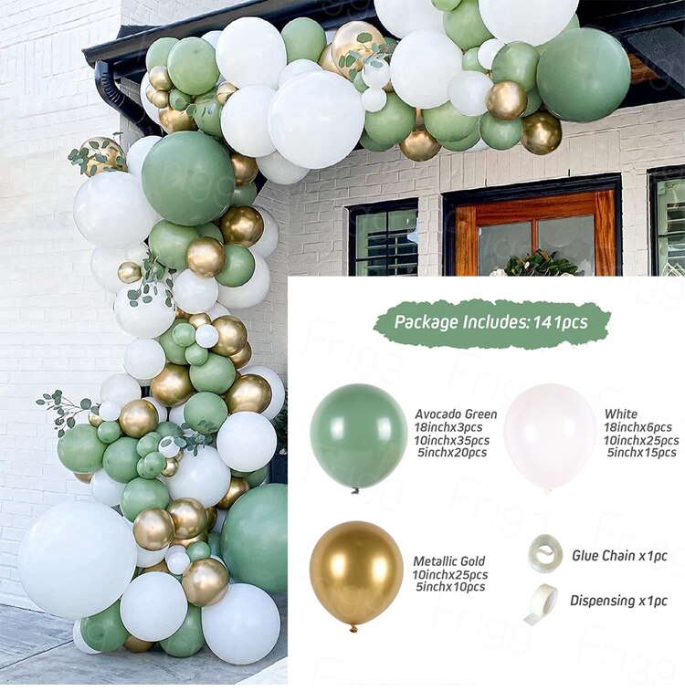 Macaron Green Balloon Garland Arch Kit Wedding Ballon Birthday Party Decor Kids Jungle Safari Theme Baby Shower Inflatable Decorations