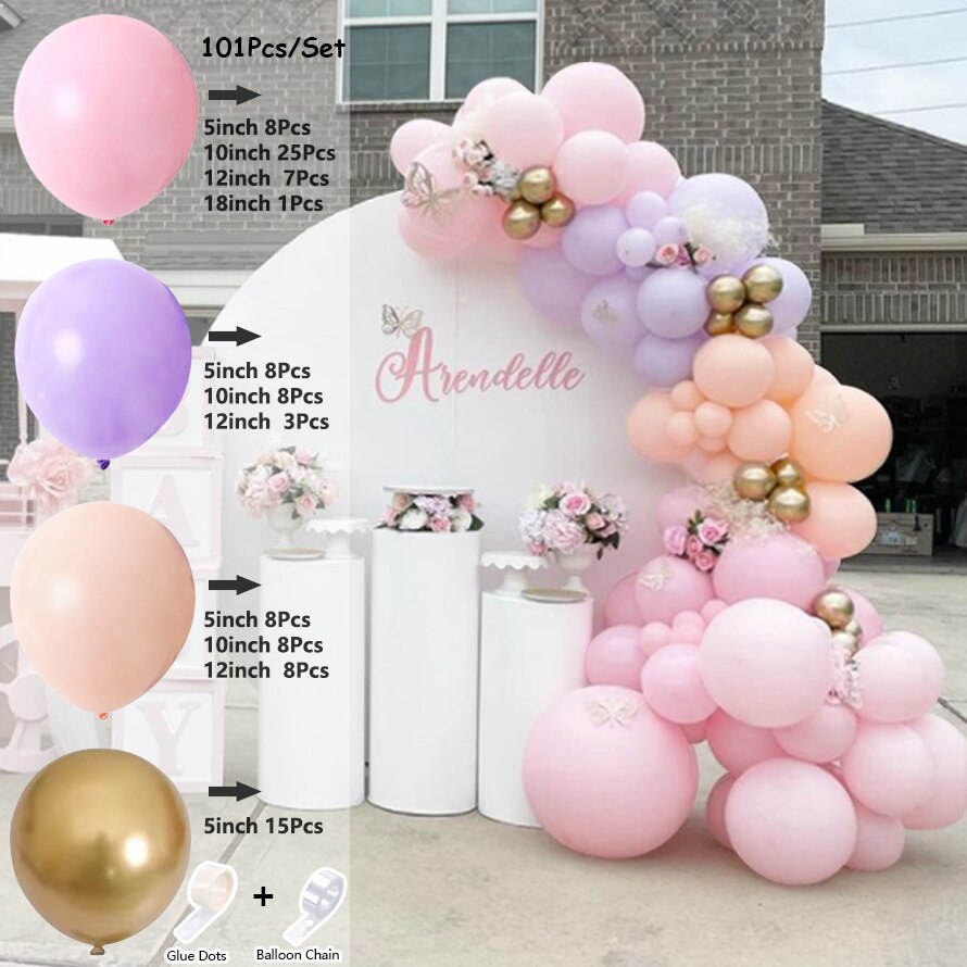 Pastel Macaron Balloons Arch Set Pink Balloon Garland Baby Baptism Shower Wedding Birthday Party Anniversary Decoration Inflatable Decorations