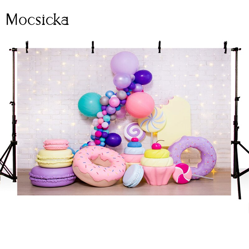 Donuts Candy Photography Background Newborn Shower Cake Smash Photo Backdrop Birthday Party Decoration Studio Props Banner 