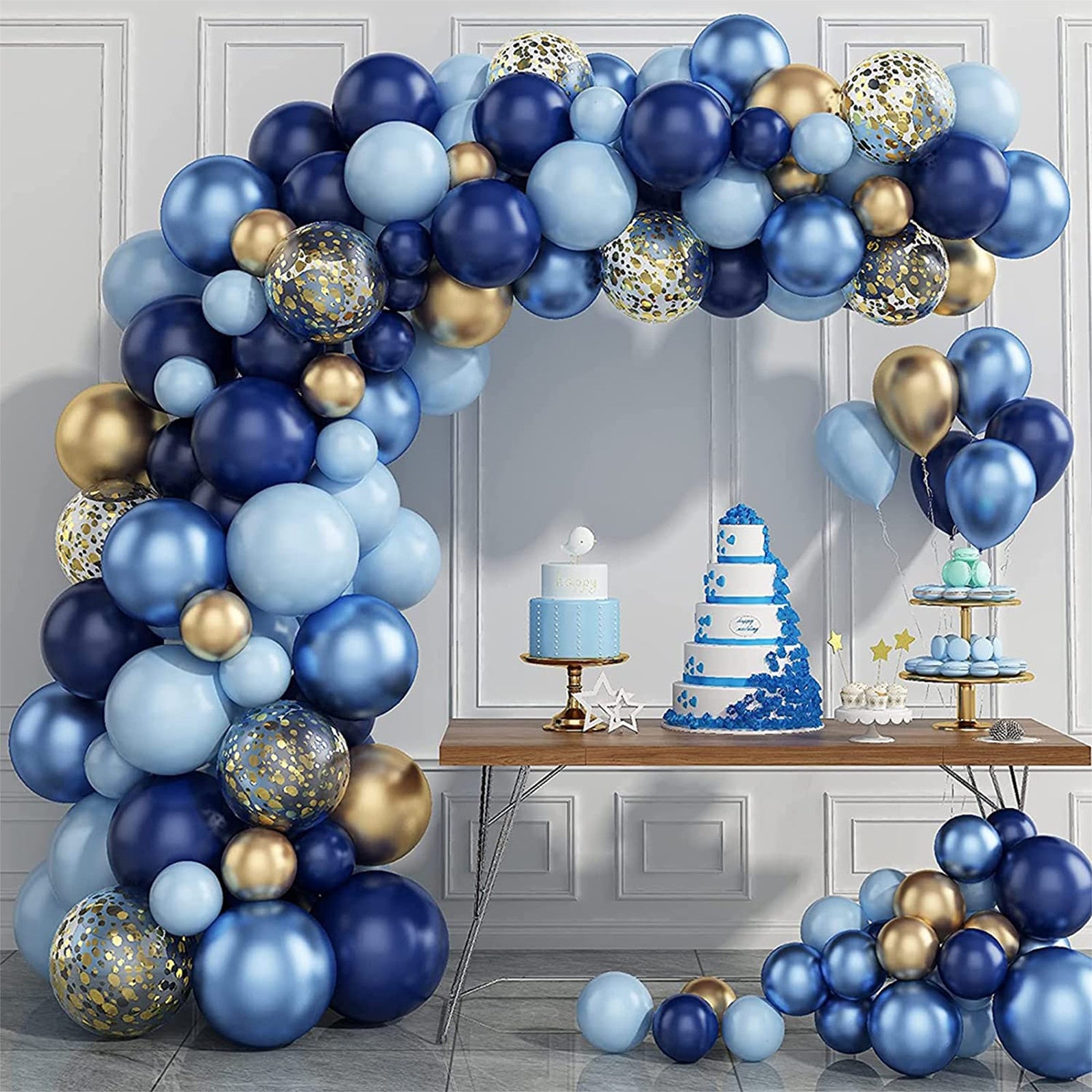 Blue Silver Birthday Balloon Garland Arch Kit Wedding 1st Birthday Balloons Decoration Party Balloons For Kids Baby Shower PartyDecorHQ