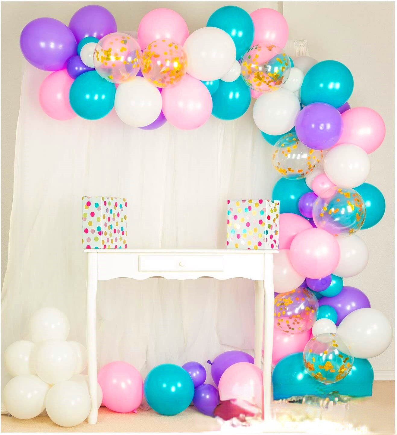 Mermaid Theme Balloon Garland Arch Kit Party Decoration Teal Baby Shower Weeding Birthday Supplies Inflatable Decorations