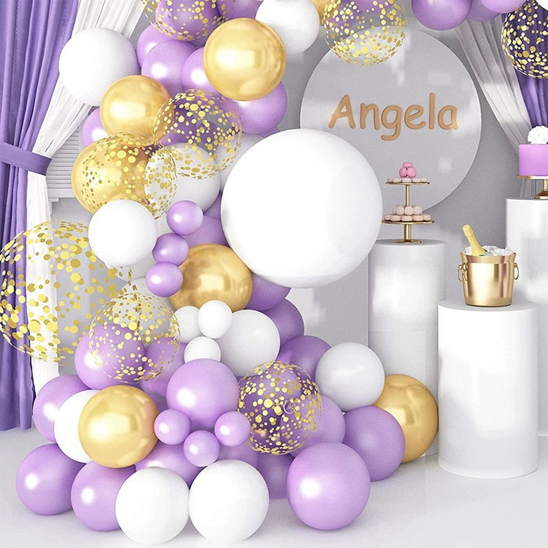 pcs Purple Balloon Stand Arch Mariage Kit Garland Wedding Decoration Macaron Globos Happy Birthday Party Baby Shower Decor Inflatable Decorations