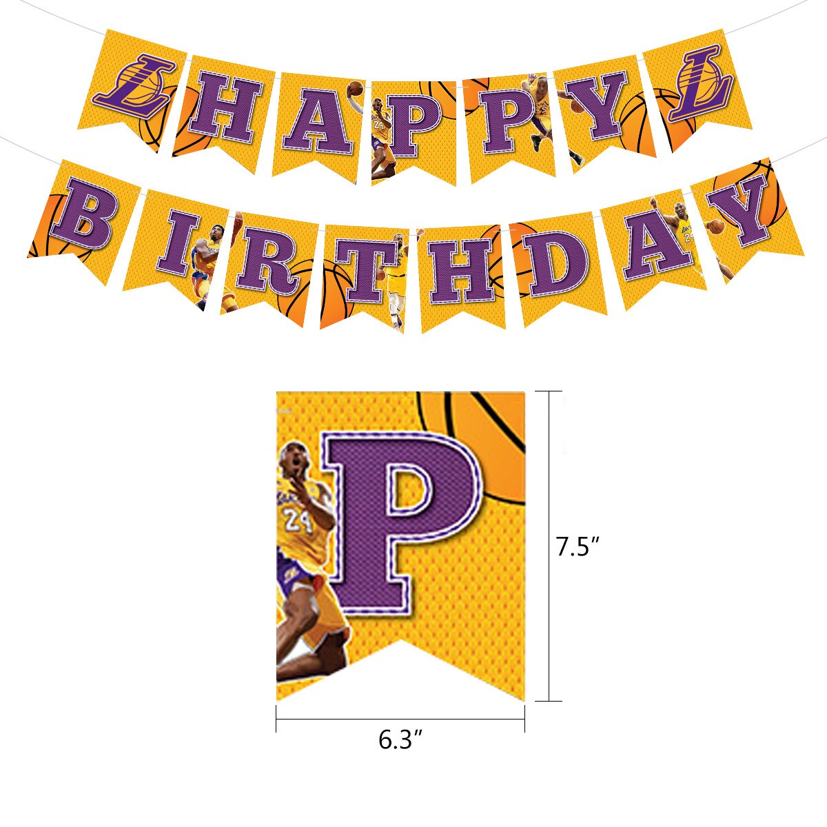 Basketball Theme Latex Balloon Set Hanging Swirl Letter Banner Cake Topper Kids Birthday Party Decoration Supplies 